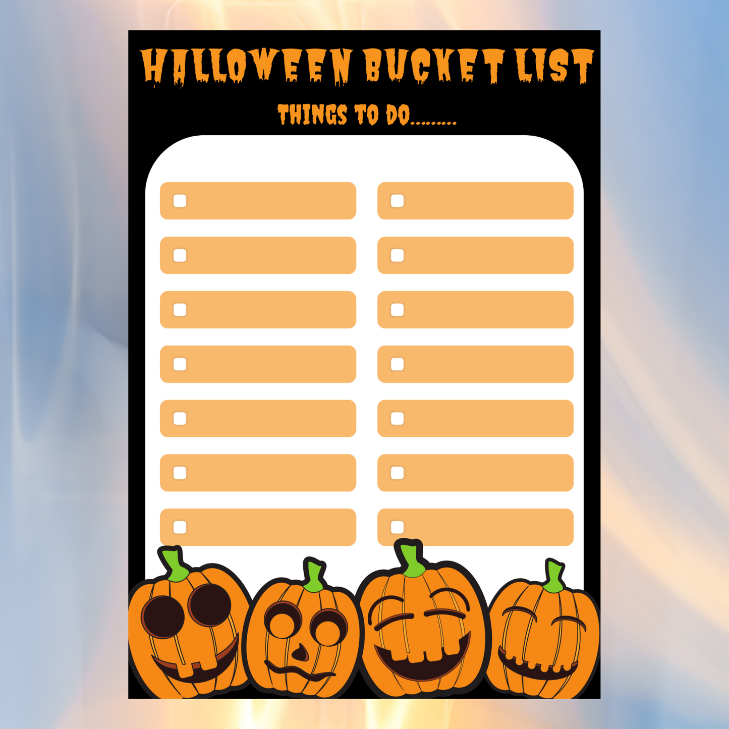 Halloween Bucket List 