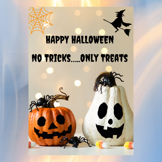 Halloween Sign - No Tricks Only Treats A4 Portrait