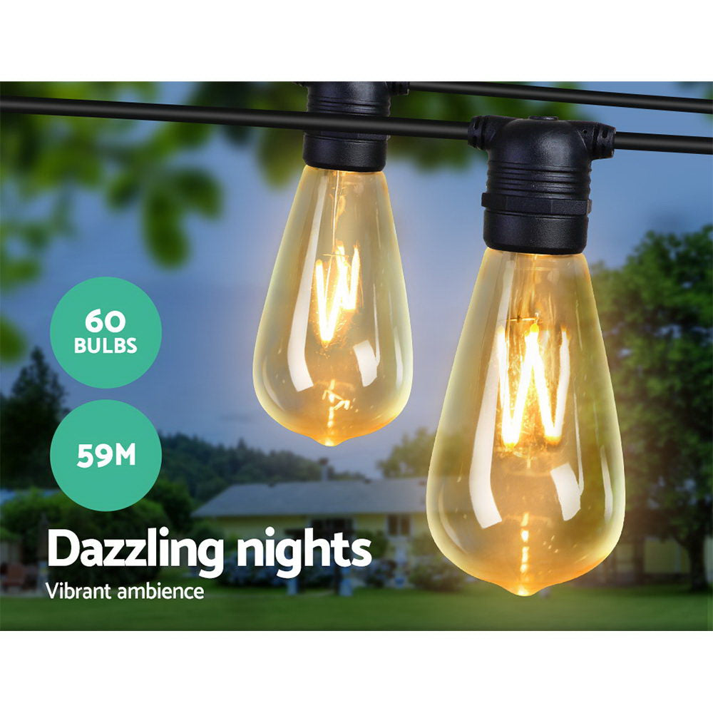 Jingle Jollys 60PCS LED Festoon String Lights Wedding Christmas Outdoor Occasions > Lights   