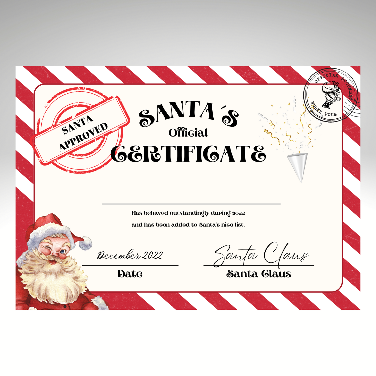 Santa's Official Certificate Printable-Nice List Certificate