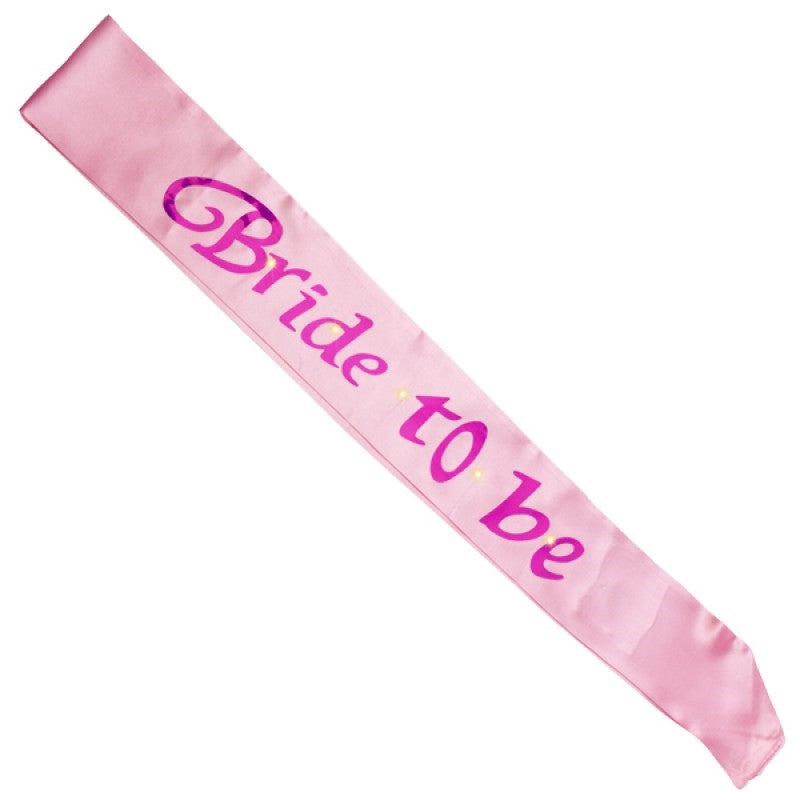 Pink Bride To Be Flashing Sash Occasions > Wedding Accessories   