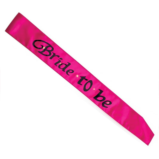 Hot Pink Bride To Be Flashing Sash Occasions > Wedding Accessories   