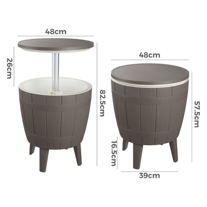 Taupe Cooler Table Dimensions