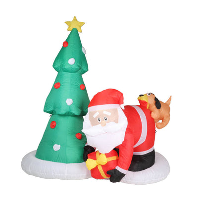 Christmas By Sas 2m Santa Puppy & Tree Built-In Blower Bright LED Lighting Occasions > Christmas   