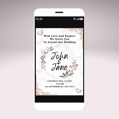 Wedding Invitation Customisable Mobile