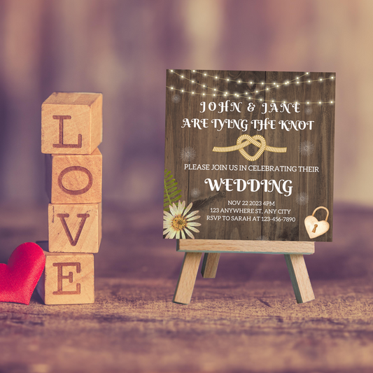 Wedding Invitation Customisable - Rustic