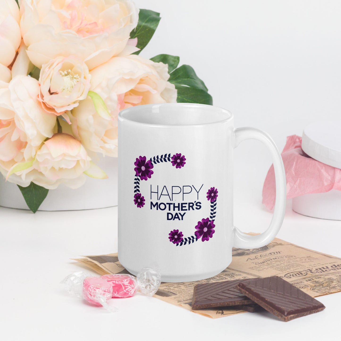 Happy Mothers Day White Ceramic Mug