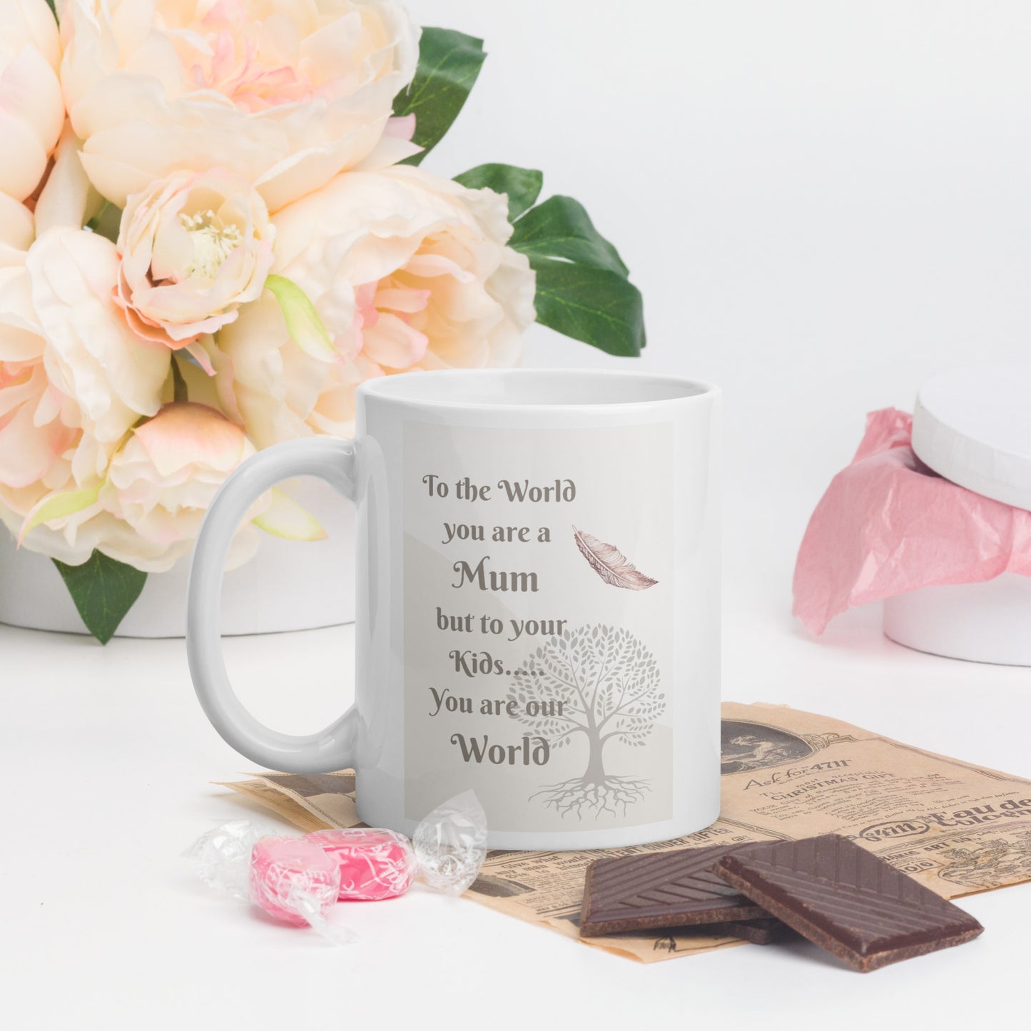 White Glossy Mug - Tree of Life Mum 11oz