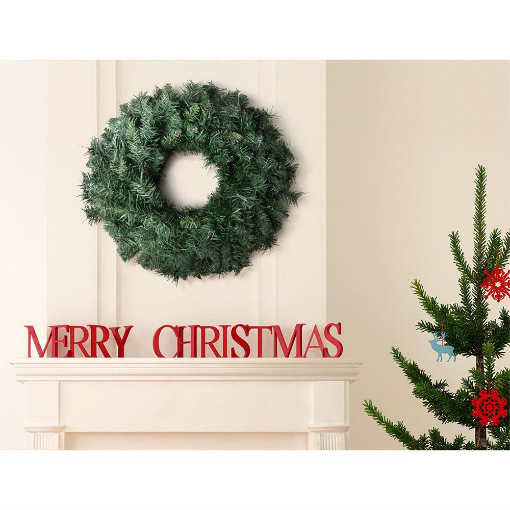 Jingle Jollys Christmas Wreath 60cm Xmas Tree Decoration Green Occasions > Christmas   