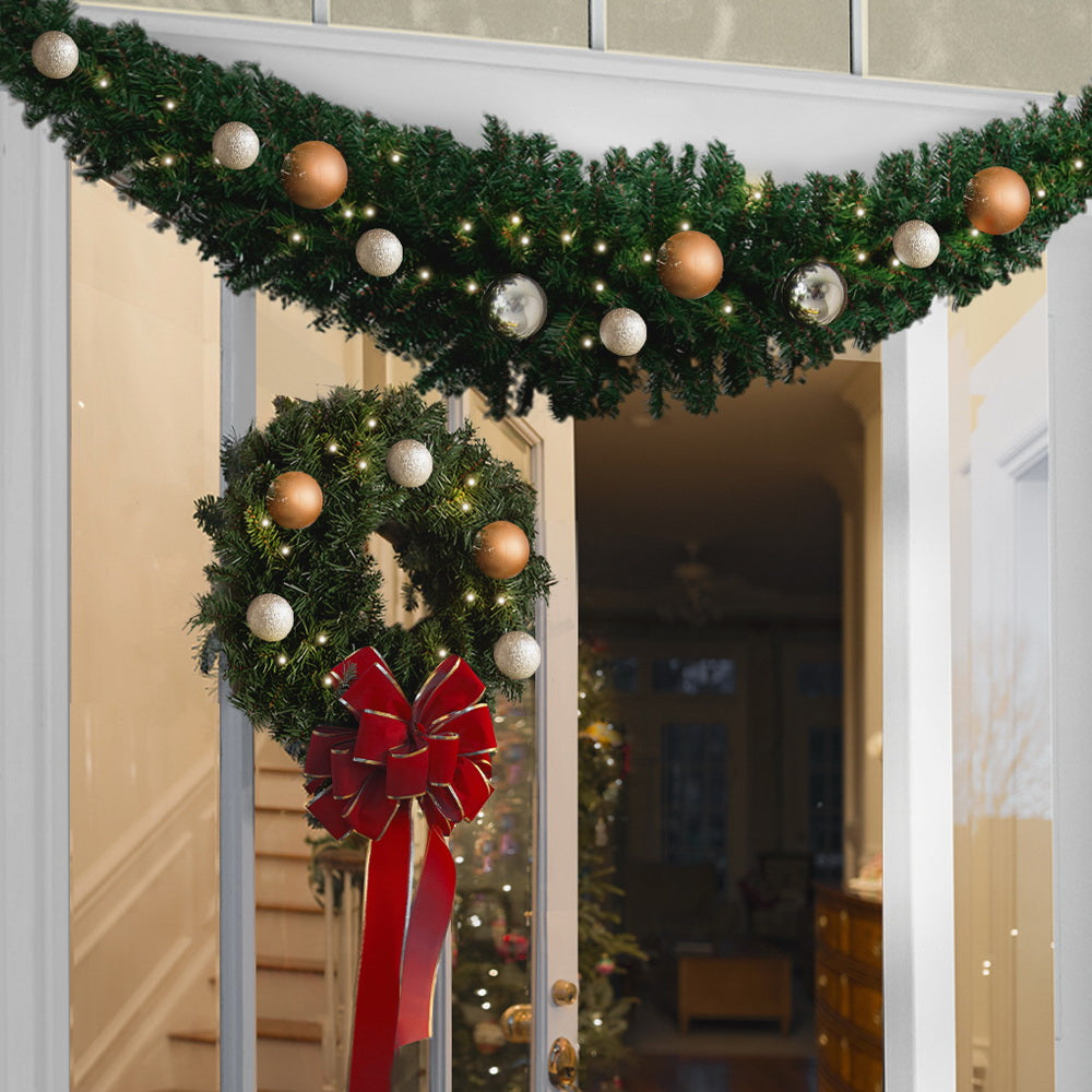 Jingle Jollys Christmas Garland 2.1M Xmas Tree Decoration Green Occasions > Lights   