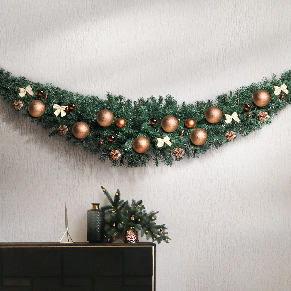 Jingle Jollys Christmas Garland 2.1M Xmas Tree Decoration Green Occasions > Lights   