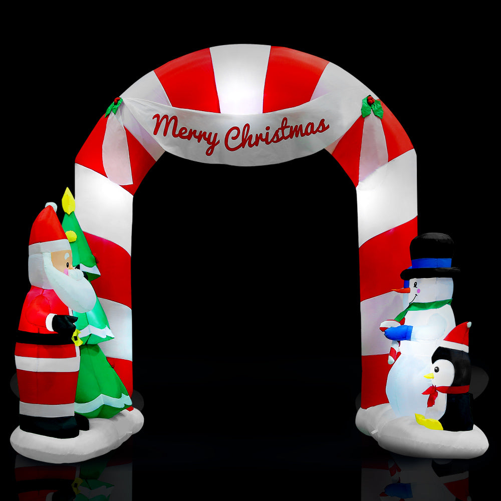 Jingle Jollys 3M Christmas Inflatable Archway with Santa Xmas Decor LED Occasions > Christmas   