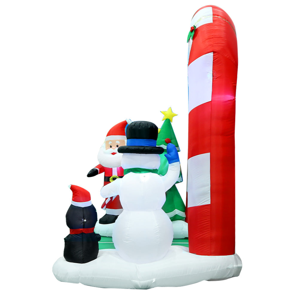 Jingle Jollys 3M Christmas Inflatable Archway with Santa Xmas Decor LED Occasions > Christmas   