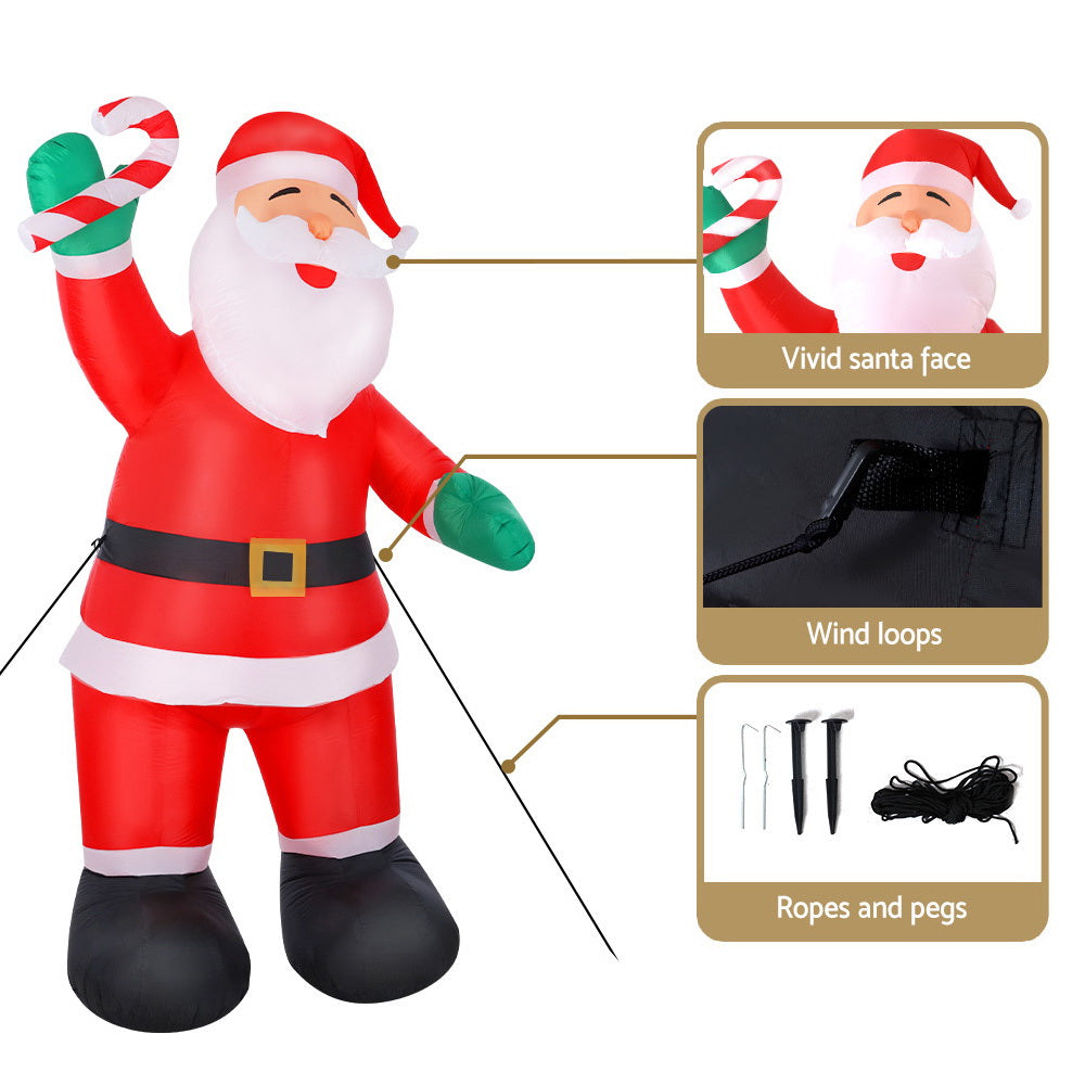 Jingle Jollys 3M Christmas Inflatable Santa Xmas Outdoor Decorations LED Lights Christmas Decorations - On Sale   