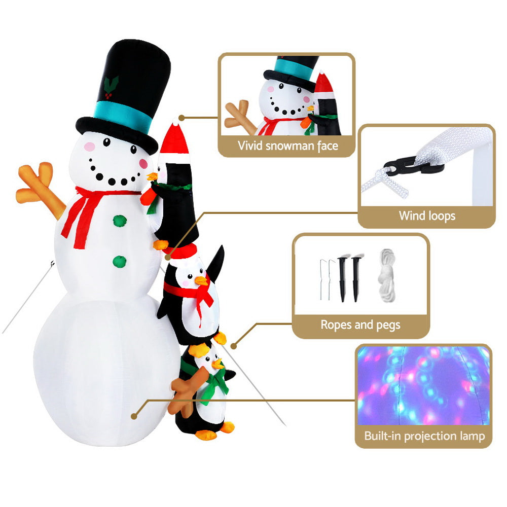 Jingle Jollys 2.4M Christmas Inflatable Snowman Xmas Lights Outdoor Decorations Christmas Decorations - On Sale   