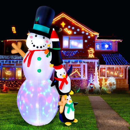 Jingle Jollys 2.4M Christmas Inflatable Snowman Xmas Lights Outdoor Decorations Christmas Decorations - On Sale   