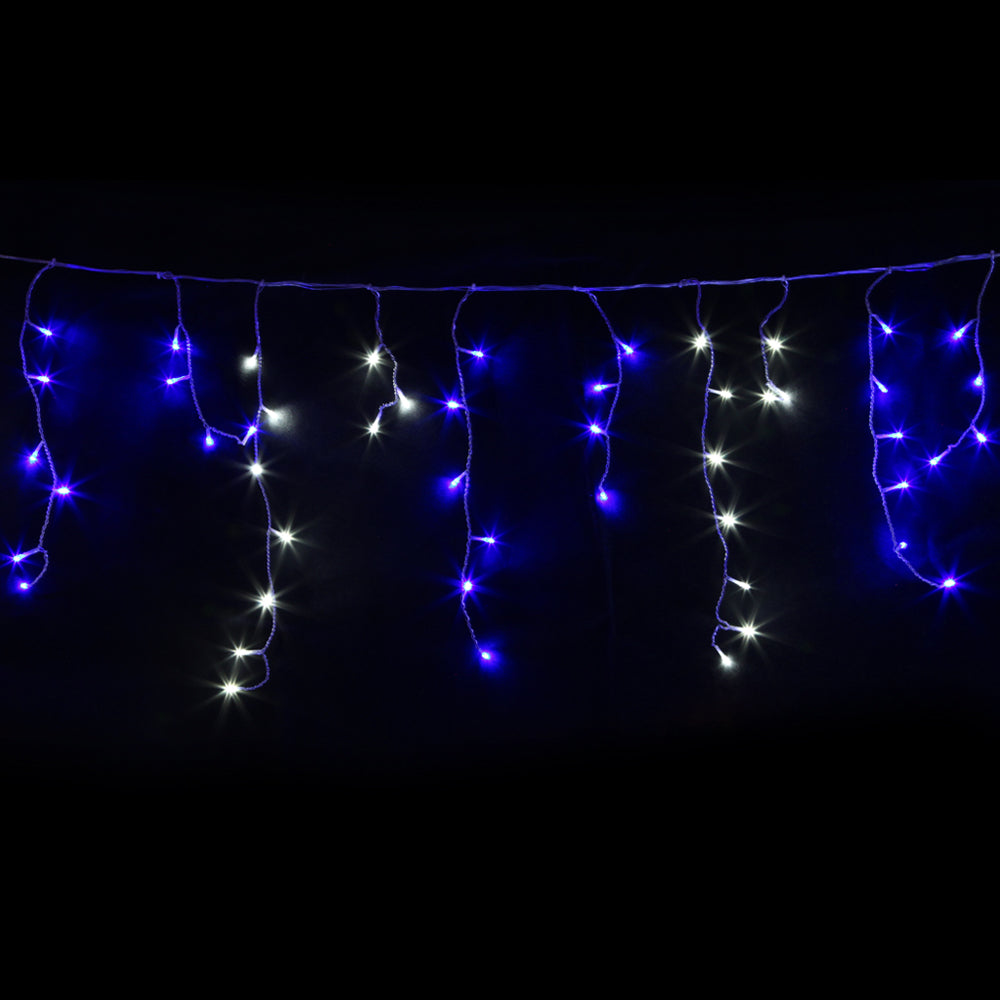Jingle Jollys 800 LED Christmas Icicle Lights White and Blue Occasions > Lights   