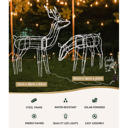 Jingle Jollys Christmas Motif Lights LED Rope Reindeer Waterproof Solar Powered Occasions > Christmas   