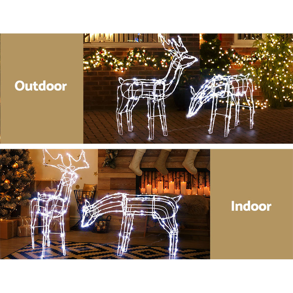 Jingle Jollys Christmas Motif Lights LED Rope Reindeer Waterproof Solar Powered Occasions > Christmas   