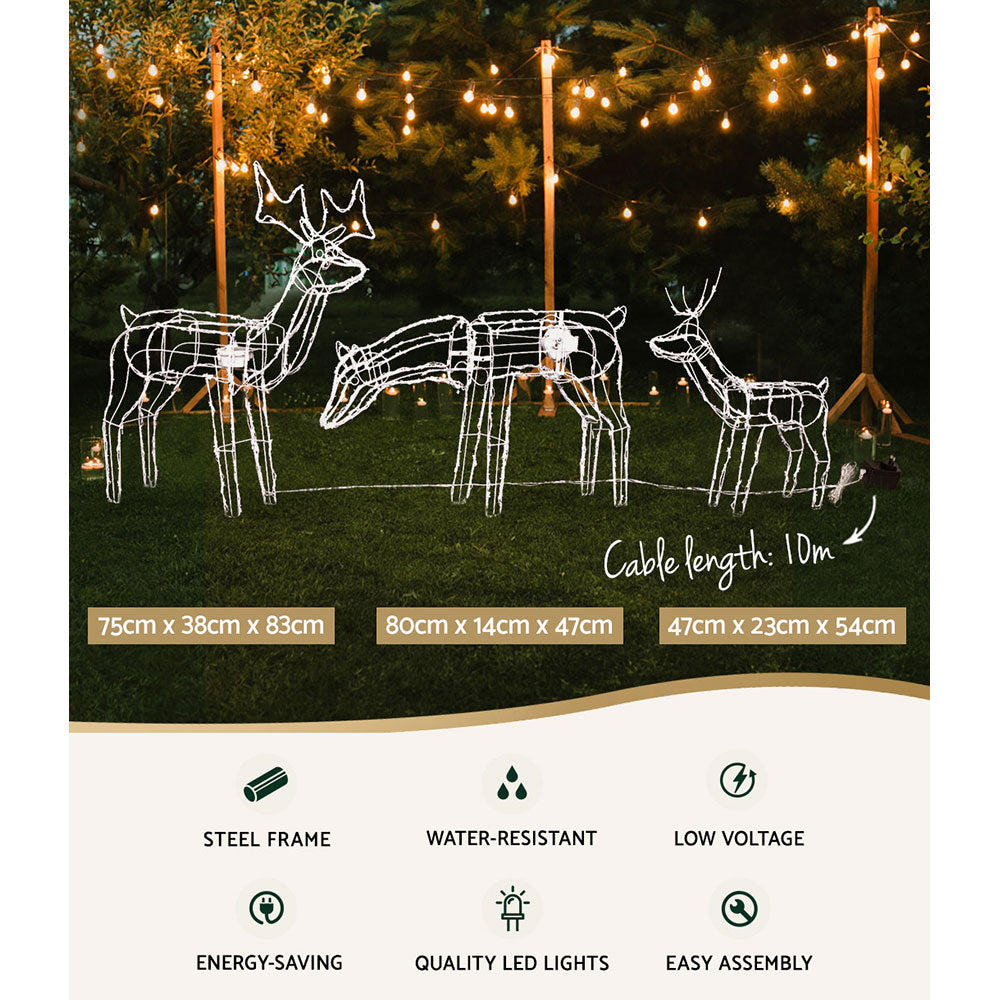 Jingle Jollys Christmas Motif Lights LED Rope Reindeer Waterproof Outdoor Occasions > Christmas   