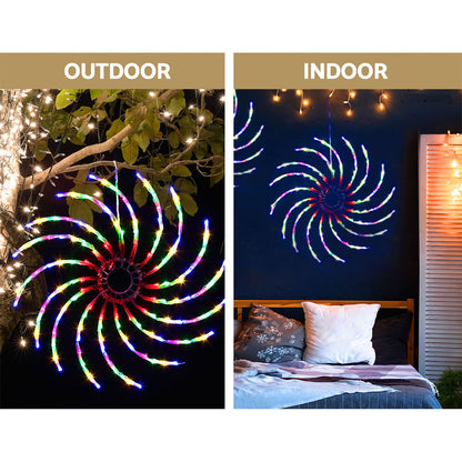 Jingle Jollys Christmas Motif Lights LED Spinner Light Waterproof Colourful Occasions > Christmas   