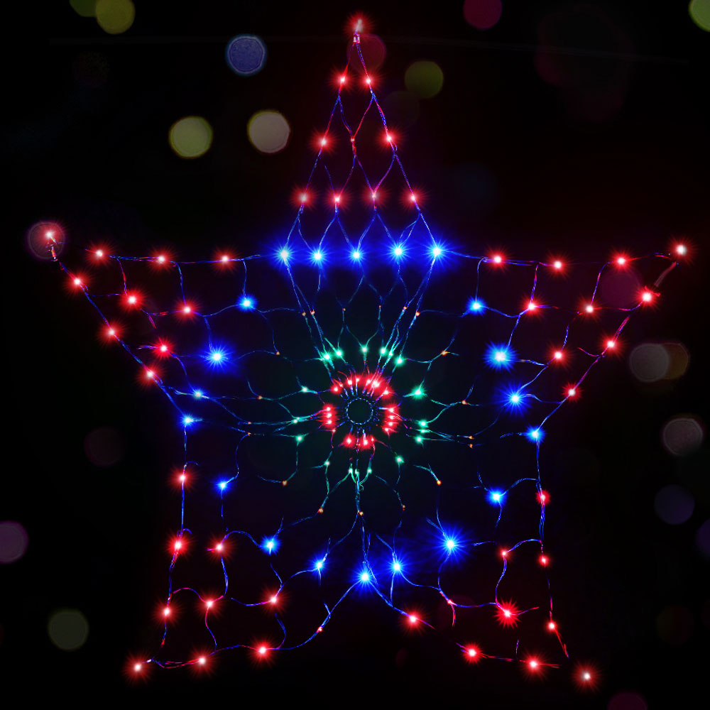 Jingle Jollys Christmas Lights Motif LED Star Net Waterproof Outdoor Colourful Occasions > Lights   