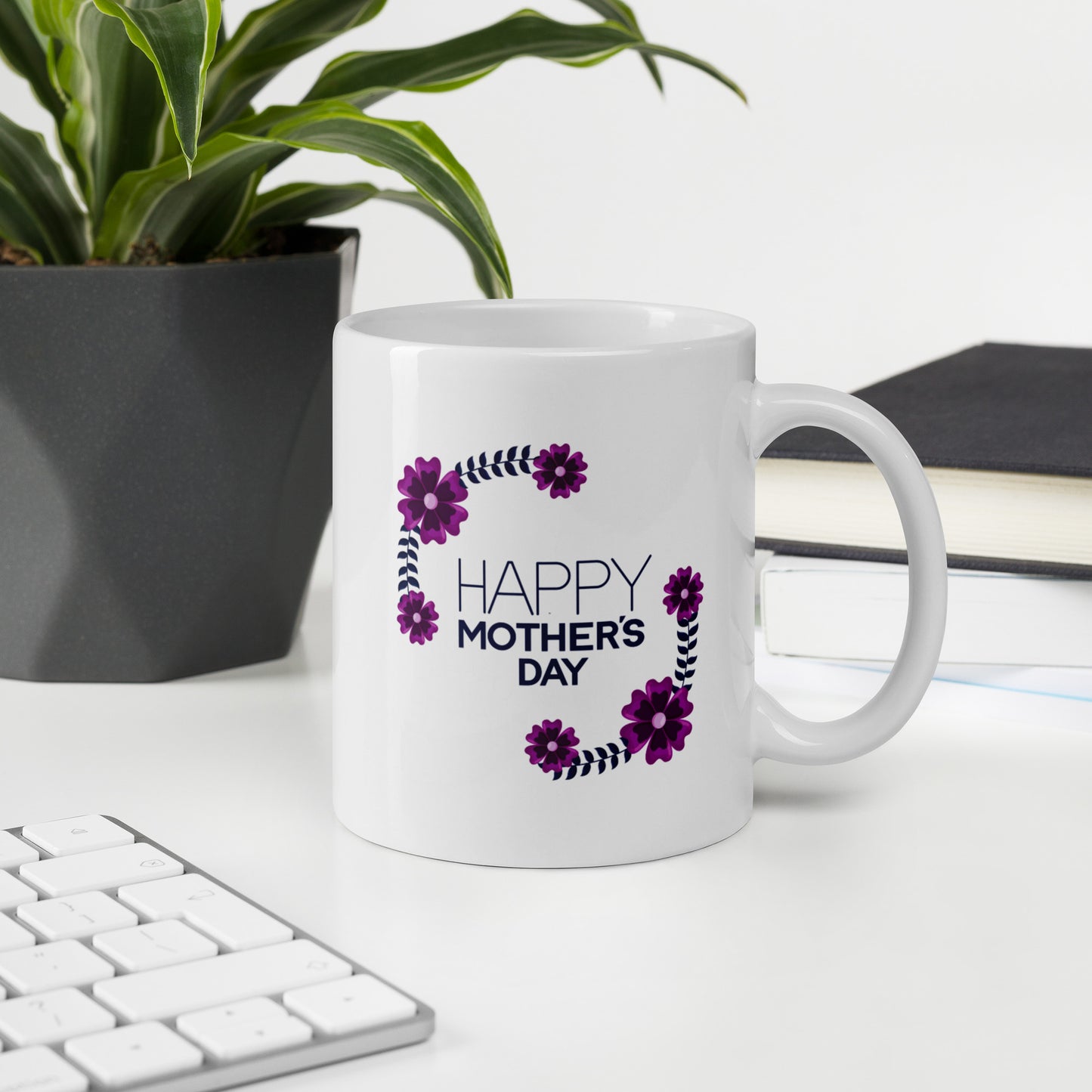 White Glossy Mug - Happy Mothers Day