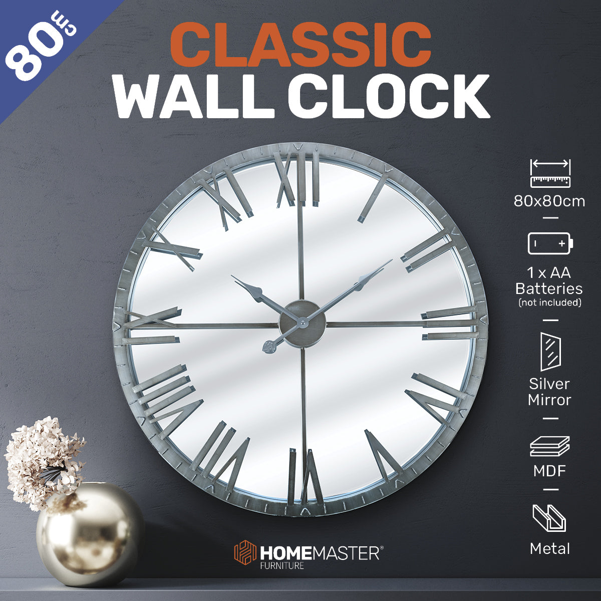 Classic Mirror Wall Clock