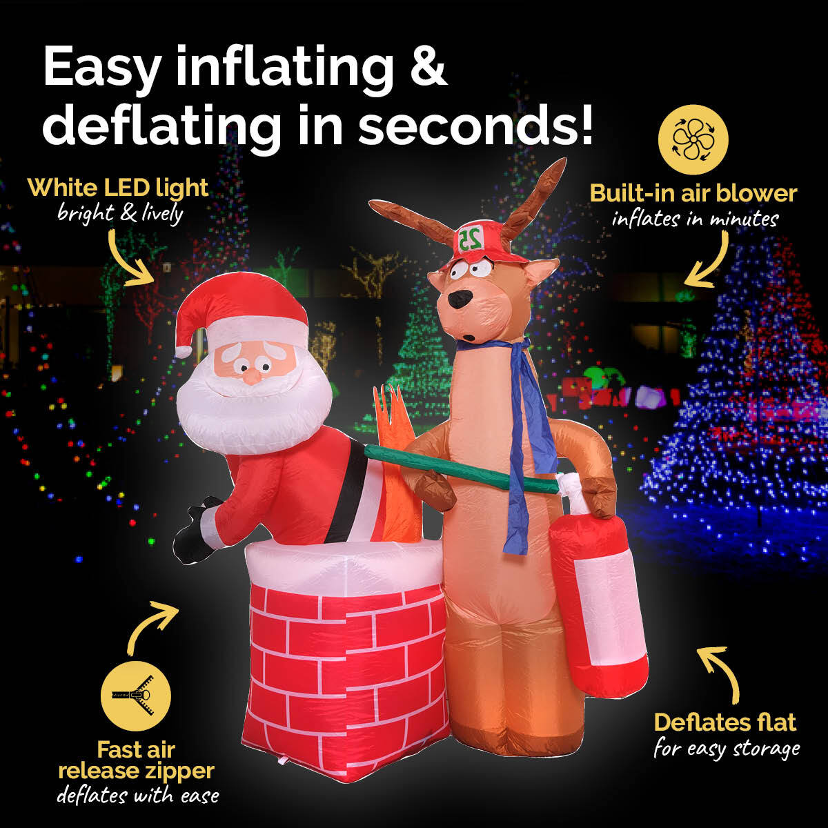 Easy inflating and deflating in seconds