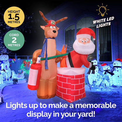 White LED light up santa