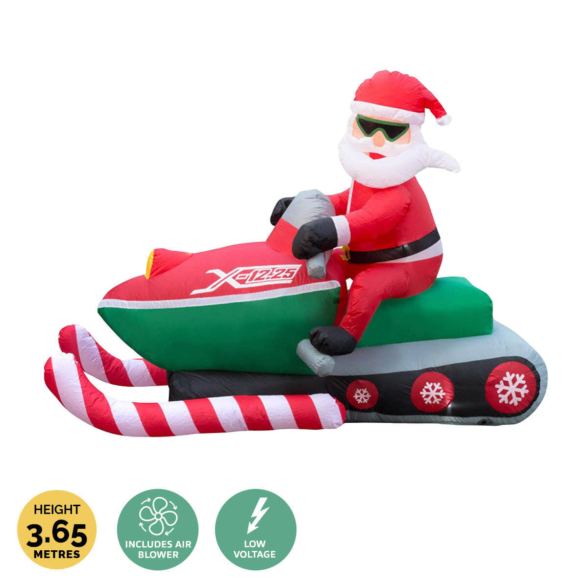 Christmas By Sas 3.65m Santa & Jet Ski Built-In Blower Bright LED Lighting